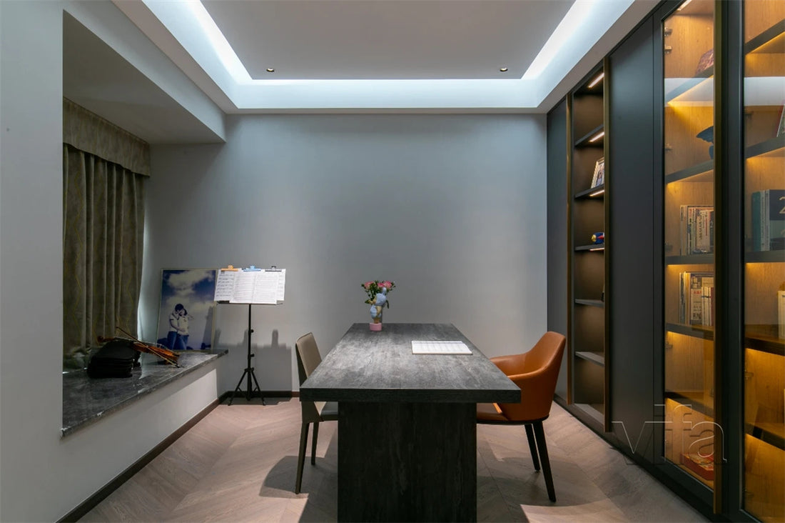Tủ sách phong cách hiện đại màu xám đậm