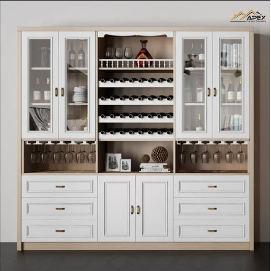 Tủ rượu mini đặt cạnh gian bếp