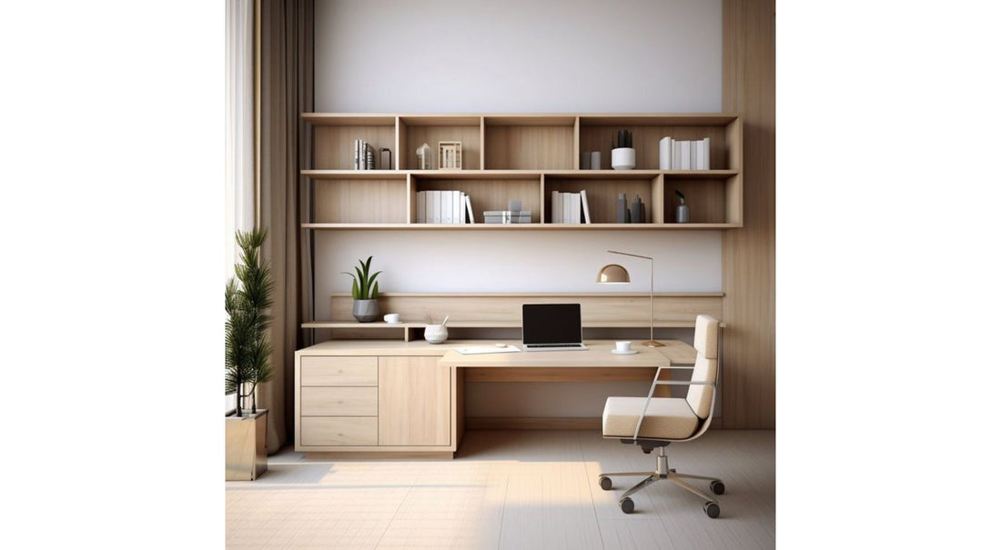 Bàn học nhiều ngăn kết hợp tủ sách – Tối ưu lưu trữ cho người nhiều tài liệu