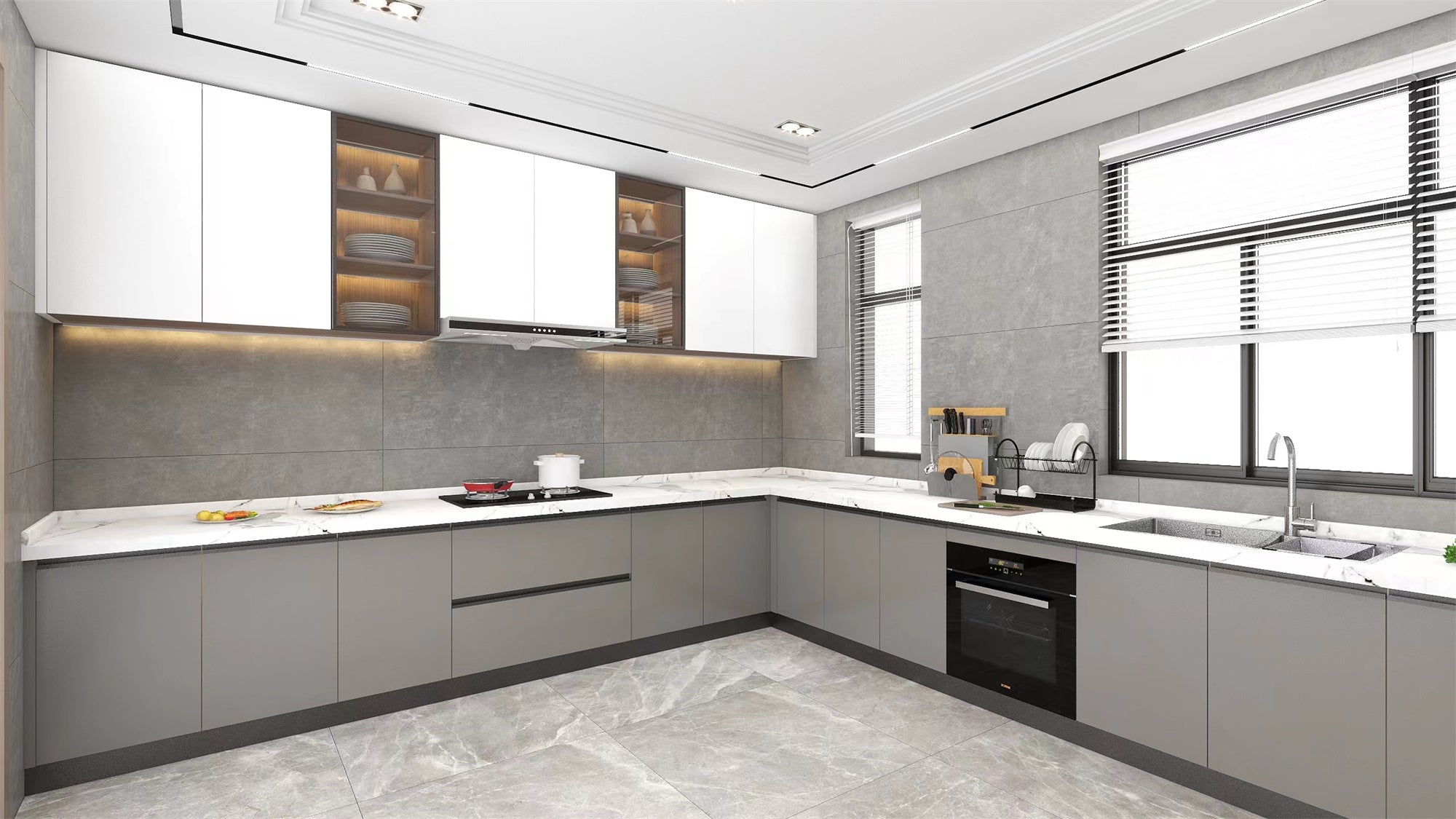 Phong cách xám và trắng tối giản cổ điển