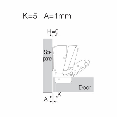 FE165C Chèn 165° Bản lề đóng êm không thể tách rời
