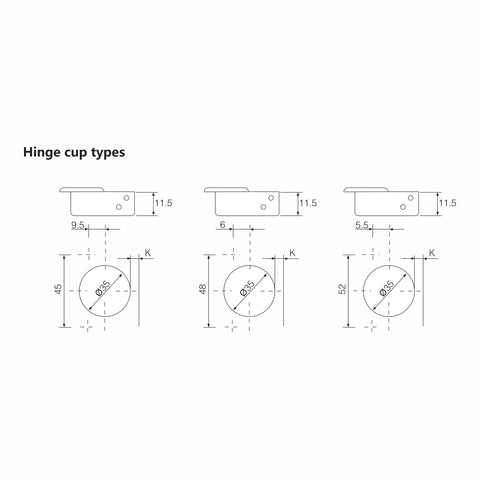 Bản lề kẹp đóng êm FH165B nửa phủ 165°
