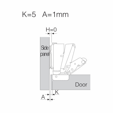 FH165C Chèn 165° Bản lề kẹp đóng êm