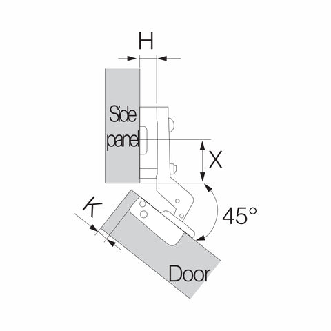 Bản lề đóng êm góc FR45