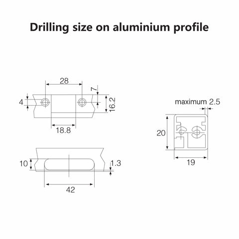 Bản lề kẹp khung nhôm hai chiều góc siêu nhỏ LM06B