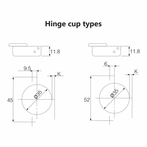 R607C Chèn Bản lề 35mm
