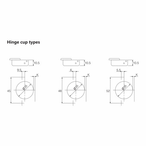 Bản lề phủ toàn bộ S83A 35mm