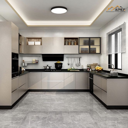 Tủ bếp thiết kế chữ U hiện đại