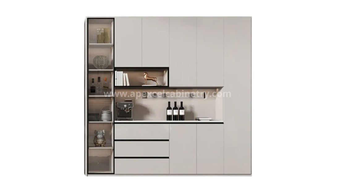 Tủ rượu gỗ melamine màu trắng chống ẩm