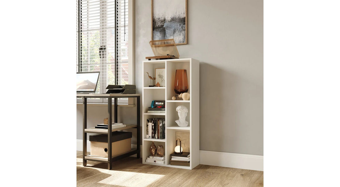 Tủ sách mini cạnh bàn làm việc cho không gian gọn gàng