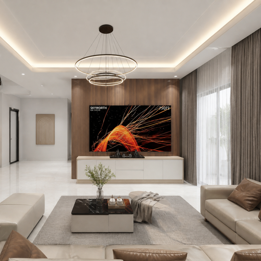 Kệ Tivi Hiện Đại Kết Hợp Ốp Lam Gỗ