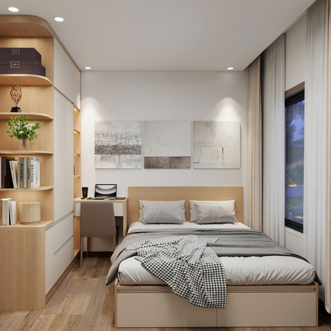 Giường Ngủ Gỗ Tích Hợp Tủ Áo Và Bàn Làm Việc