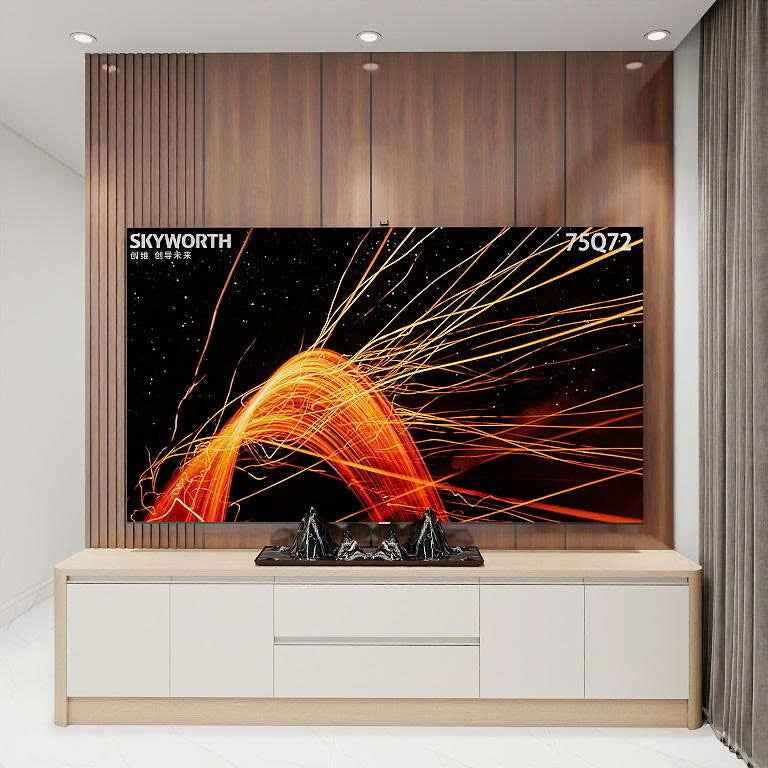 Kệ Tivi Hiện Đại Kết Hợp Ốp Lam Gỗ