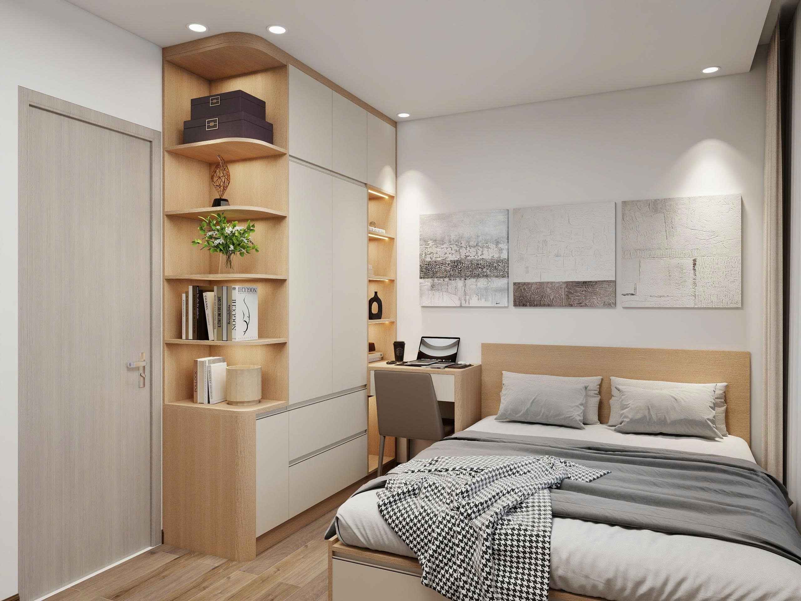 Giường Ngủ Gỗ Tích Hợp Tủ Áo Và Bàn Làm Việc