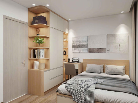 Giường Ngủ Gỗ Tích Hợp Tủ Áo Và Bàn Làm Việc